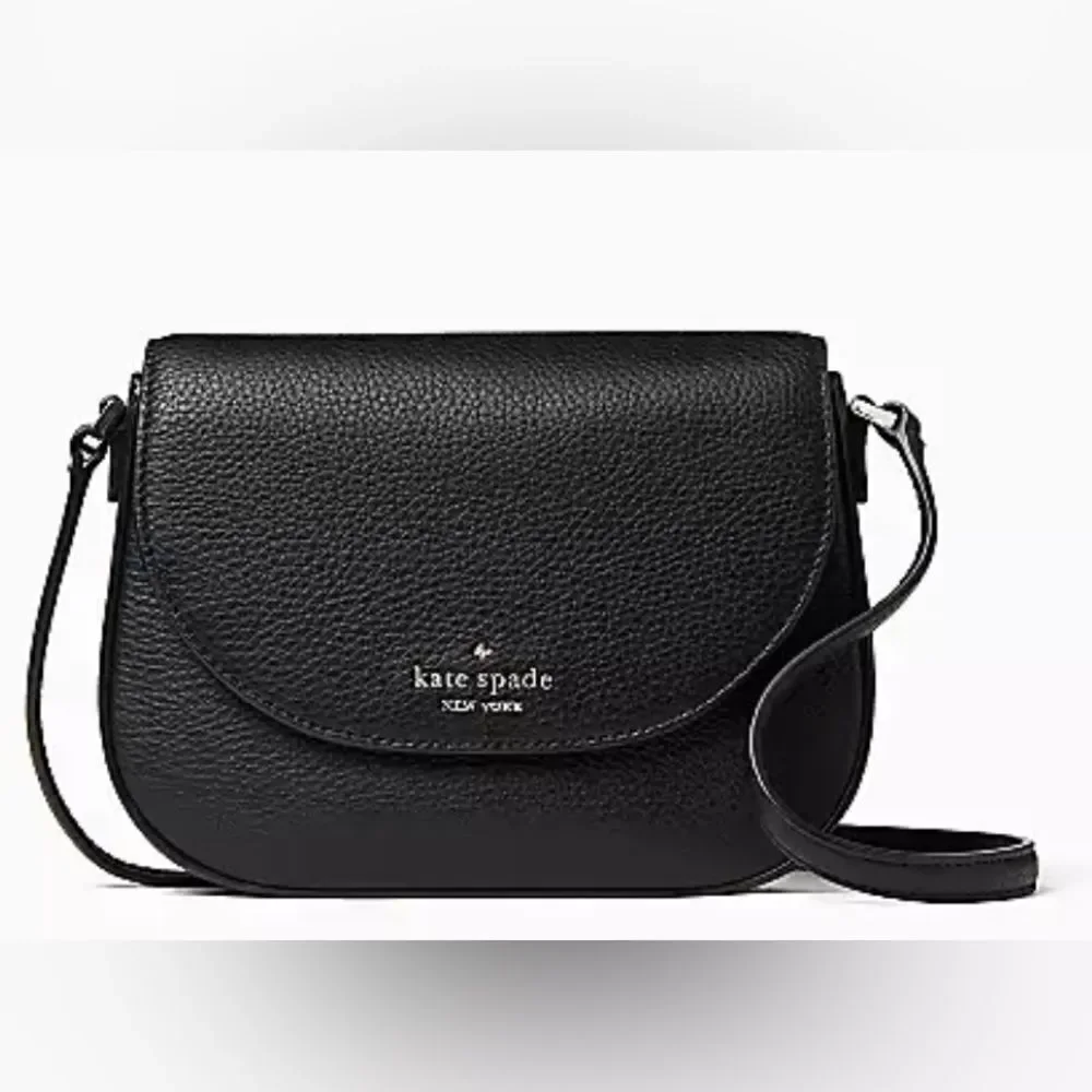 Kate Spade Leila leather black mini flap crossbody bag. NWT & original packaging